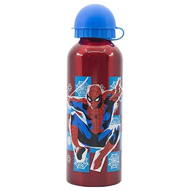 Stor Bouteille en aluminium originale Marvel Spiderman 530ML pour enfants avec bec verseur et bouchon qui garantissent une sécurité maximale.