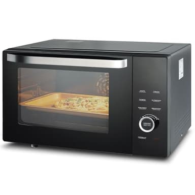 Smad Micro-ondes Multifonctions, 34L, 1000W, Four Micro-ondes Combiné, 5 en 1, Micro-ondes/Grill/Convection/à Air Chaud, 10 Programmes Automatiques, Mode ECO, Noir