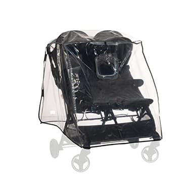 hauck Habillage Pluie Poussette Double Universel 51 x 72 x 88 cm – Bordure Réfléchissante, Fenêtre de Contact et d’Aération, Fixation Facile par Scratch – Transparent