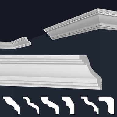 Marbet moulures de plafond en polystyrène XPS - qualité élevée, légères & robustes - (2 mètres E-40-80x80mm) décoratives