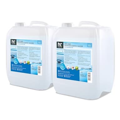 Höfer Chemie Eau Déminéralisée 2 X 10 L - Eau Ultra Pure Déminéralisée Plusieurs Fois - Conductivité Max 5 µs/Cm - Idéale pour Radiateurs Voiture et Fers à Repasser Vapeur