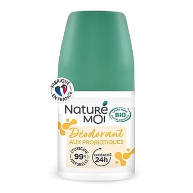 Naturé Moi - Déodorant roll-on - Efficacité 24h - Déodorant aux actifs probiotiques - Parfum Douceur d'été - 99% d'Origine Naturelle - 50 ml - Fabriqué en France