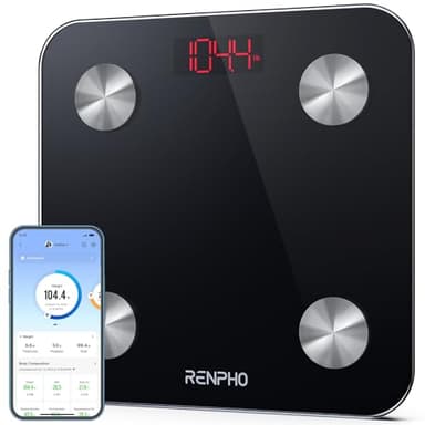 RENPHO Balance Pese Personne Numérique, Pese Personnes Fiable et Préci, Balance Connectée Bluetooth avec 13 Données Corporelles pour Le Fitness, 180kg