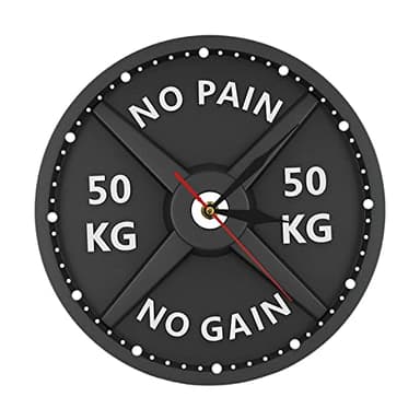 perfk Horloge Murale Moderne Silencieux Non Ticking Quartz Mécanisme 12 Pouces Montre Créative pour Gym Musculation Musculation Décor Strongman Cadeau
