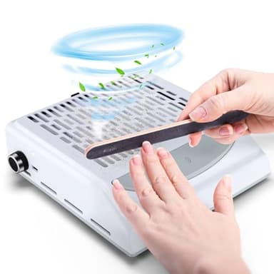 Aspirateur Ongle,100W Aspirateur Manucure,Aspirateur de Table Ongle Avec Filtre, pour Nail Art ou Salon,Aspirateur de poussière amélioré pour ongles avec filtre et lumière,Blanc,Usb Interface,Réglable