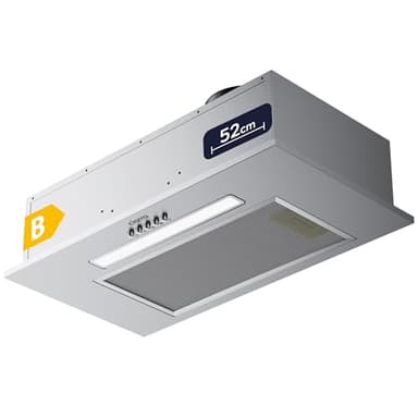 CIARRA CBCS5913D Hotte Aspirante Encastrable 52 cm - 300 m³/h - Acier Inoxydable - 3 Vitesses - Économie d'Espace - Filtre à Charbon CBCF005 NON Inclus – Argenté