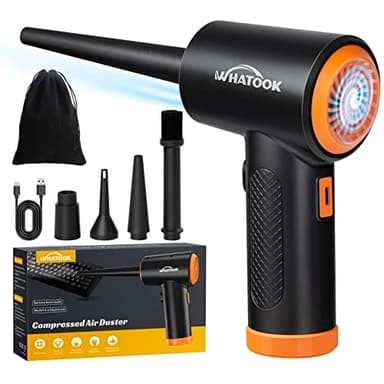 Souffleur Air Comprimé, Dépoussiérants Puissants électrique, Air Comprimé Duster,6000 mAh Batterie Plumeau à air électrique pour PC Duster pour Nettoyage PC, Maison pour Animaux domestiques