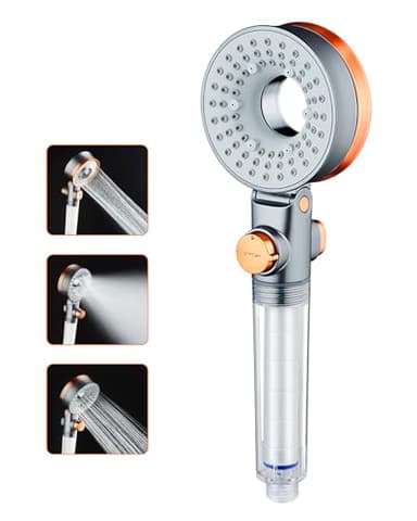 Pommeau de Douche Economie D'eau, Anti Calcaire Douchette avec Filtre, Haute Pression Pomme avec 3 Modes de Jet, SPA Pomme de Douche