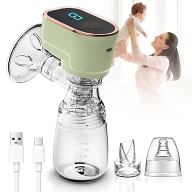 HyAdierTech Tire Lait Électrique, Tire Lait Electrique Main Libre, 3 Modes et 9 Niveaux Recueil Lait Maternel, Tire Lait Sans Fil et Silencieux avec Ecran LED, Tire-Lait Électrique avec Biberon