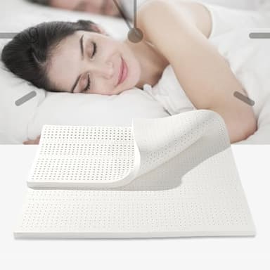 Surmatelas en latex naturel pur pour un confort ultime, design respirant et de soutien pour une meilleure qualité de sommeil et de relaxation