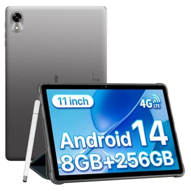 UMIDIGI Tablette Android 14, Tablette 11 Pouces 8(4+4)Go RAM+256Go ROM/TF 1To, 4G Dual SIM Tablette avec Stylet, 7200mAh, 13MP Kamera, Octa-Core Tablette Tactile GPS/BT5.0/Face ID, G9 Tab Tablet-Gris