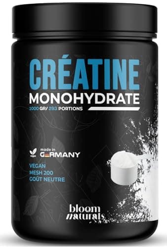 Créatine Monohydrate Poudre 1000g - 293 Portions - Mesh 200, Goût Neutre, Vegan - Produit en Allemagne - Creatine Monohydrate Poudre - Testé en laboratoire