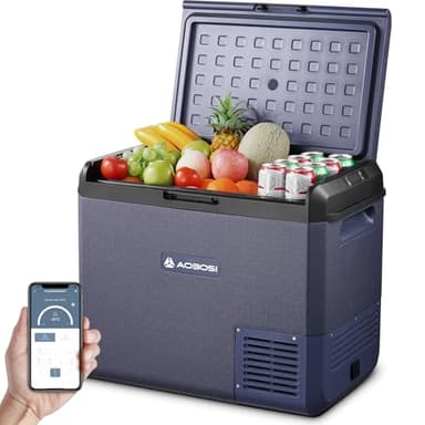 AAOBOSI Glaciere Electrique: 60L Glàciere a Compression, -20℃ à 20℃ Frigo Compression 12v Avec APP contrôle, Glaciere Electrique 12v 220v pour Voiture, Camion, Camping-Car, Bateau et Prise de Co