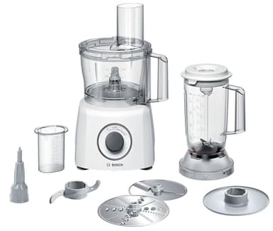 Bosch MCM3200W Robot de Cuisine MultiTalent 3, 800 W, 2.3 litres, 2 vitesses + fonction pulse, Blanc/Gris