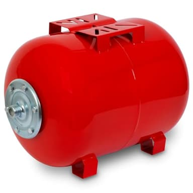 EBERTH Réservoir à Vessie Sous Pression 50L, 6 bar, Groupe de surpression, Cuve, Ballon, raccordement 1" pour Pompe Domestique, Pompe de puit, Acier laqué, Surpresseur, horizontal, paroi 0,9mm