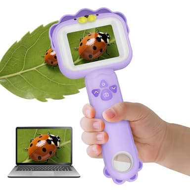 Microscopes pour enfants, mini microscope de poche portable pour petits enfants, jouets éducatifs scientifiques pour cadeaux d'anniversaire de Noël pour enfants de 3 4 5 6 7 8 9 10 ans (lion)