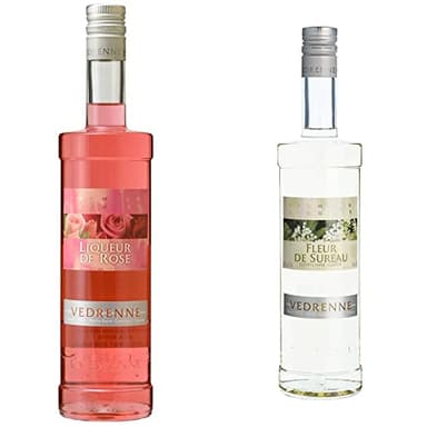VEDRENNE Liqueur de Rose 18% 0.70 L & Liqueur de Fleur de Sureau VEDRENNE 20% - 70cl