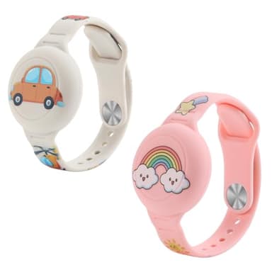 Aiyraa Lot de 2 Bracelets étanches pour Enfants, Tracker GPS en Silicone, Anti-Perte et Anti-Rayures, étui de Protection pour AirTag Anti-Perte, Bracelet pour AirTags pour Enfants et Personnes âgées