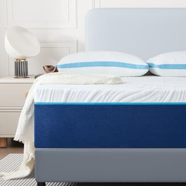 Hiimgo Matelas 90x190x16cm, Matelas en Mousse à Mémoire de Forme, Fermeté Moyenne,7 Zones de Confort, Soutien Parfait, Réversible à Deux Faces Utilisables
