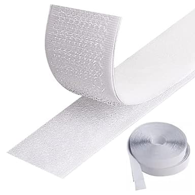Longivia® 5 Mètres Scratch Autocollant Extra Fort Blanc Double Face Bande Scotch Scratch Adhésive Ultra Puissant 2 Rouleau Ruban Agrippantes Adhésives Hook & Loop