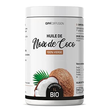 Huile de Noix de Coco vierge Bio 1 litre - GPH DIFFUSION