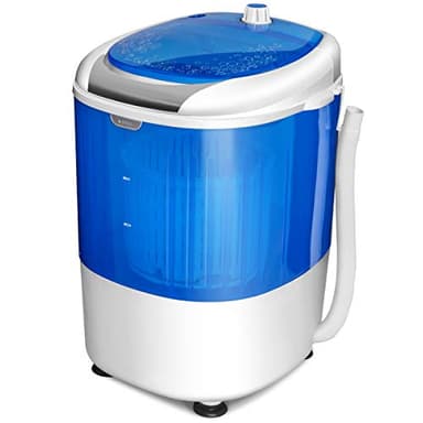 DREAMADE Mini Machine à Laver, Mini Lave-Linge Semi Automatique à Cuve Unique Charge 2 KG, 36X34X51CM, Bleu