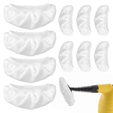Lot de 10 chiffons en microfibre pour nettoyeurs vapeur portables, réutilisables et lavables (11 à 16 x 7 cm), housses de rechange compatibles avec la plupart des balais à vapeur et nettoyeurs à