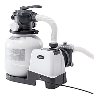 INTEX 26646 - Épurateur de sable Krystal Clear 7900 l/h, pour piscines démontables jusqu'à 37 800 l, 6 fonctions et système de verrouillage