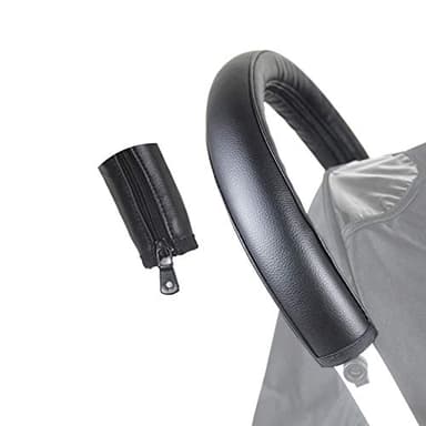SeedFuture Bébé Protège-mains pour Poussettes Cuir Pu Noir, Accessoires de Poussette pour Babyzen Yoyo Yoya, Couvercles de Poignée de l'accoudoir de la Poussette