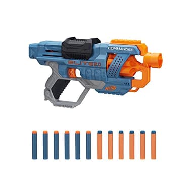 Nerf Elite 2.0, Blaster Commander RC-6, 12 fléchettes Nerf Elite, Barillet Rotatif 6 fléchettes, Personnalisable