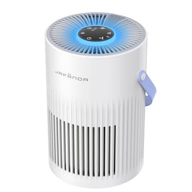 Jafända Purificateur d'air pour allergies, filtre HEPA, purificateurs d'air aromathérapie avec poignée pour maison et bureau, purifie l'air intérieur, élimine allergènes, fumée et les odeurs (blanc)