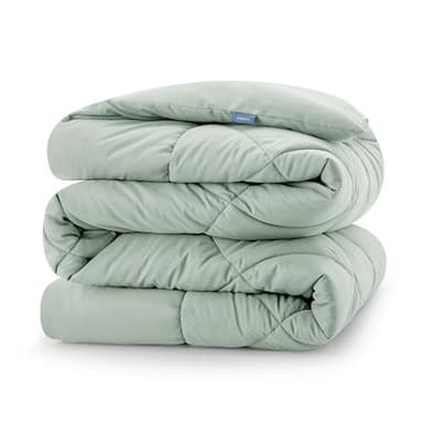 CozyLux Couette Tempérée 240x260 cm pour Lit 2 Personnes, Édredon 300GSM pour 4 Saisons, Couverture en Microfibre 260x240 pour Hiver et Automne, Chaud, Lavable en Machine, 240 x 260, Vert