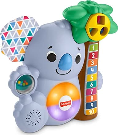 Fisher-Price Linkimals Nicolas Le Koala, Jouet bébé interactif d'apprentissage, Sons et lumières, Version française, 9 Mois et Plus, GRG69