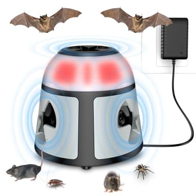 Ultrason Souris et Rats 360°,Repulsif Souris et Rats Ultrason Puissant Plug-in,Anti Souris et Rats Puissant avec LED lumières,Anti Rongeur pour Protection Intérieure et Lutte antiparasitaire Jardin