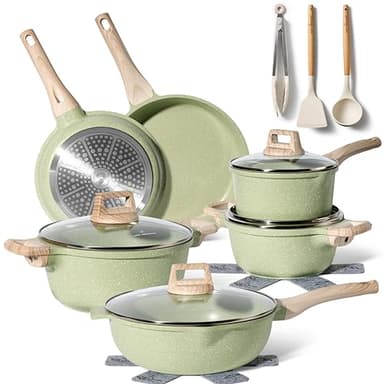 JUST PERFECTO Batterie de cuisine induction Set de casseroles avec couvercle - Casserole tout feux - Poêle anti-adhésive - Poêle sans PFOA et sans PTFE