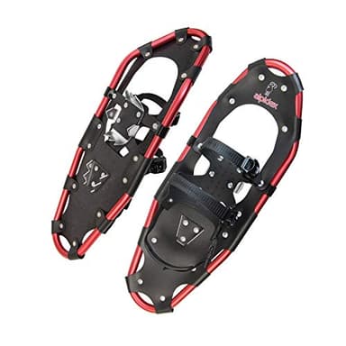 ALPIDEX Raquette Neige Aluminium Sac Transport Bâtons Carbone Optionnel Homme Femme, Couleur:Black/Red 25