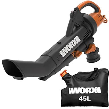 WORX - Souffleur / Aspirateur / Broyeur 3000W - WG505E (335km/h, 10m3, sac de 45L) orange