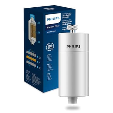 Philips Water Filtre de douche avec 1 cartouche, compatible avec tous les tuyaux et robinets standards, réduit le CHLORE jusqu’à 99%, BLANC, capacité de filtration de 50.000 L