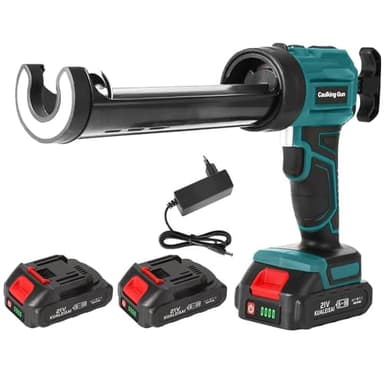 Pistolet à Silicone électrique pour Makita 18V,Pistolet à cartouche electrique 2000mAh,Pistolet silicone avec LED,4 vitesses,Pistolet Joints electrique 300ML pour Sceller,Étanchéifier (2× Batteries)