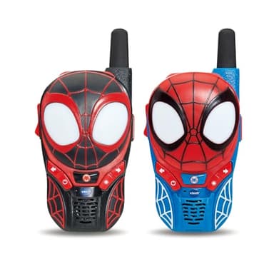VTech - Talkies-Walkies Interactifs Spidey et Ses Amis - 2 Talkie Walkie Spidey/Spin - Communication Sécurisée, Jeux et Effets Lumineux - Cadeau Enfant de 3 Ans à 7 Ans - Contenu en Français