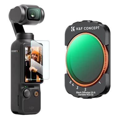 K&F Concept Filtre ND2-32&Black-Mist 1/4 Magnétique Compatible avec DJI OSMO Pocket 3 et Film de Protection 2 en 1 Diffusion et ND Variable Nano-revêtements Étanche Anti des Rayures Léger HD