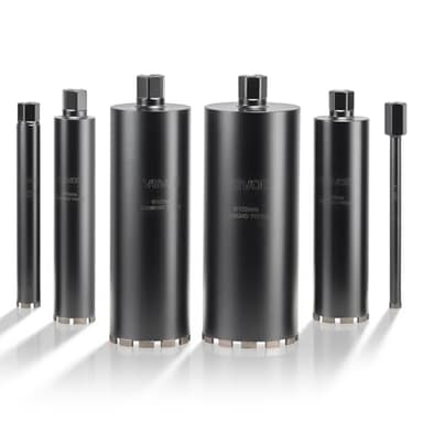 VEVOR Foret Diamant pour Carotteuse 6PCs, Couronne de Carottage Humide Diamètre 26/50/76/102/127/152 mm, Profondeur de Perçage 356 mm, Filetage Intérieur 1-1/4 po-7 32 mm-7, pour Béton Maçonnerie