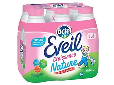 Lactel Eveil Croissance au Lait Entier 6 x 1 L - Lot de 6