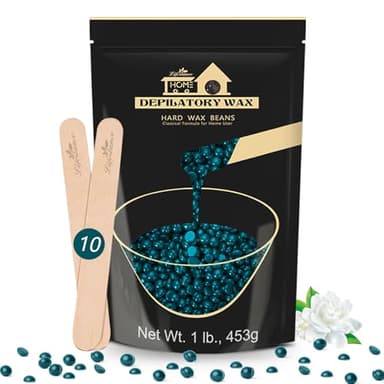 Lifestance Cire Épilation, 450g Vert Perle avec 10 Spatules, pour le Corps Entier à la Brésilienne, Jambes, Visage, Bras, Zone de Bikini et Intime