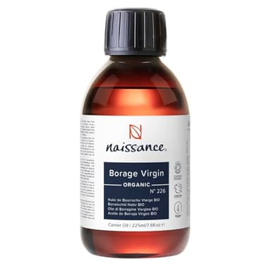 Naissance Huile de Bourrache BIO (No. 226) - 225ml - Riche en GLA (Acide Gamma-Linolénique) - pour Peau, Visage, Corps, Cheveux, Massage, Vegan