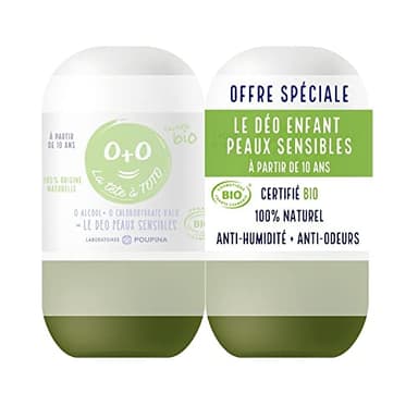 TETE A TOTO - Déodorant Bio Enfant - 0% Alcool, 0% Chlorohydrate d'alu, spécial peaux sensibles - À partir de 10 ans - 100% d'ingrédients d'Origine Naturelle (2 X 50ml, Noix de coco)