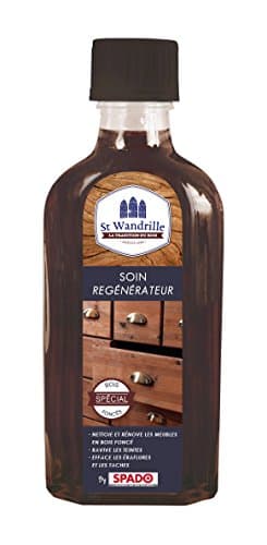 SPADO - St Wandrille - Soin Régénérateur Bois Foncé - Nettoie & Rénove les Meubles et Surfaces en Bois - Ravive la Teinte des Meubles Ternis - Fabrication Française - 125 ml