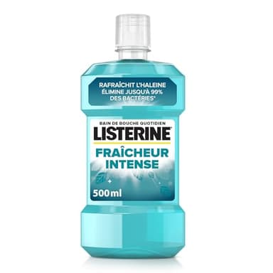 Listerine – Bain de Bouche Quotidien Fraîcheur Intense (bouteille de 500 ml) – Soin bucco-dentaire pour aider à protéger contre la plaque dentaire – Bain de bouche pour une haleine fraîche durable