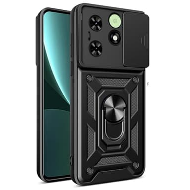 Lucyliy Coque pour Tecno Spark Go 2024 Coque PC Rigide à Double Couche, résistant aux Chutes Compatible avec Tecno Spark 20/20c/Pop 8 Étuis téléphones Portables Noir