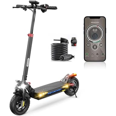 iScooter ix4 Trottinette Electrique Adulte, 10 Pouces De Pneu, Batterie 15 Ah, Double Clignotants, Trottinettes Électriques Pliable avec App, Max Charge 150KG Scooter Electrique, Max Autonomie 40-60KM